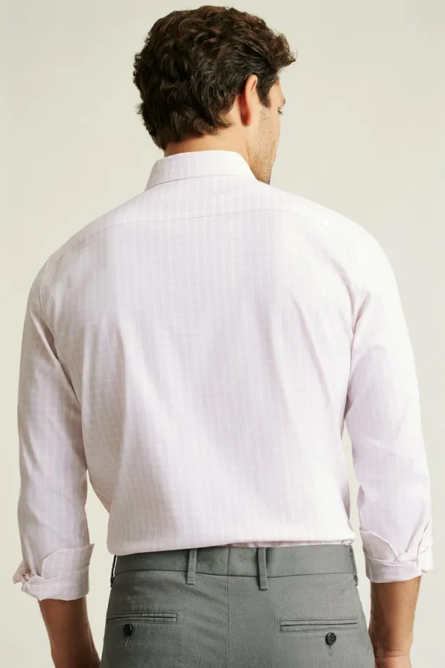 Men Tech Button Down Shirt Pink Bayard Plaid Bonobos Business Casual Shirts