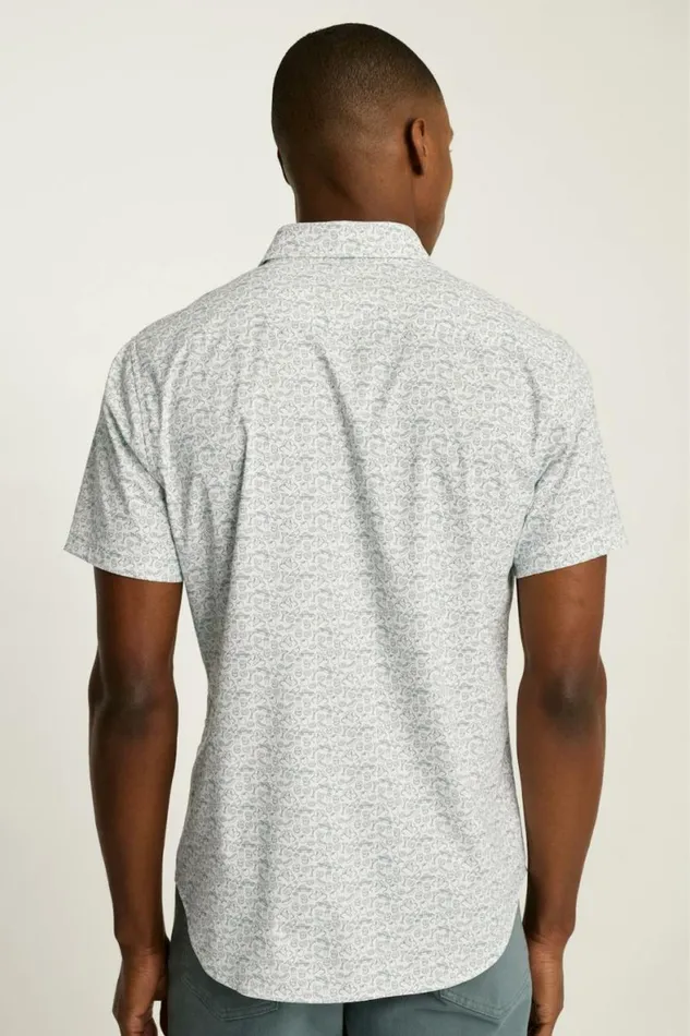 Men Tech Short Sleeve Shirt New York Foodie White Bonobos Short Sleeve Shirts