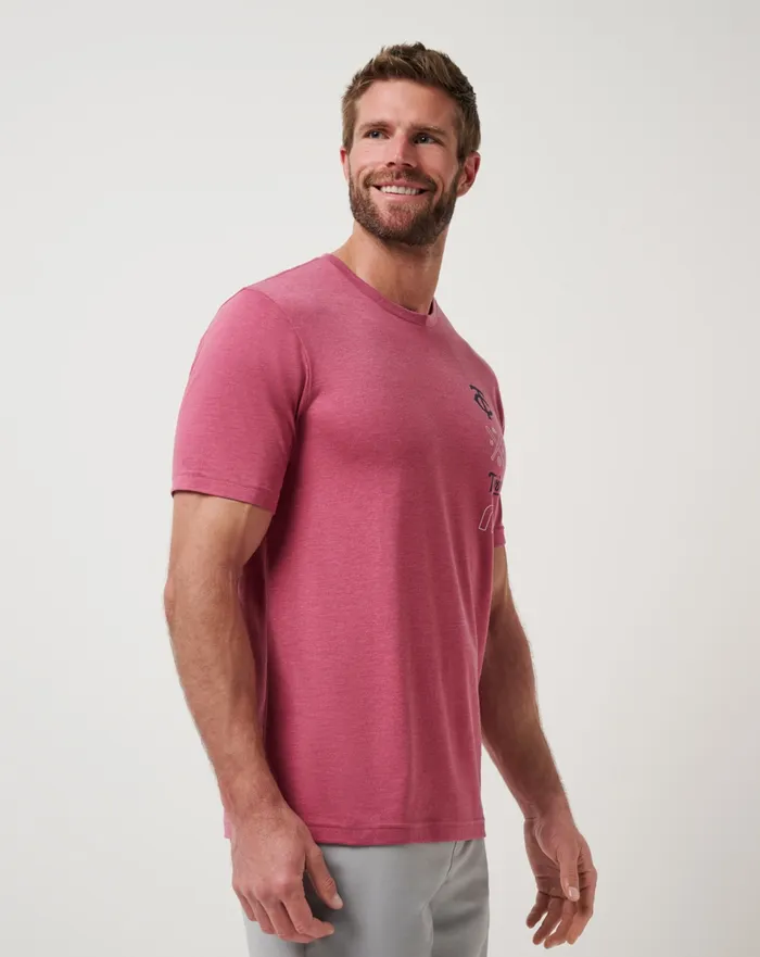 Men Tees TravisMathew MINNESOTA TWINS SUNSET SLAM 20 TEE Heather Red