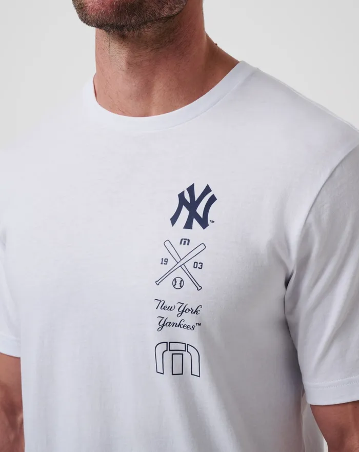 Men Tees TravisMathew NEW YORK YANKEES SUNSET SLAM 20 TEE White