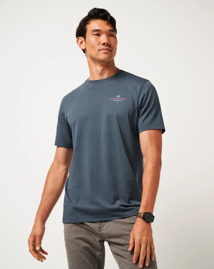 Men Tees TravisMathew PIECE OF PARADISE TEE Mood Indigovintage Indigo
