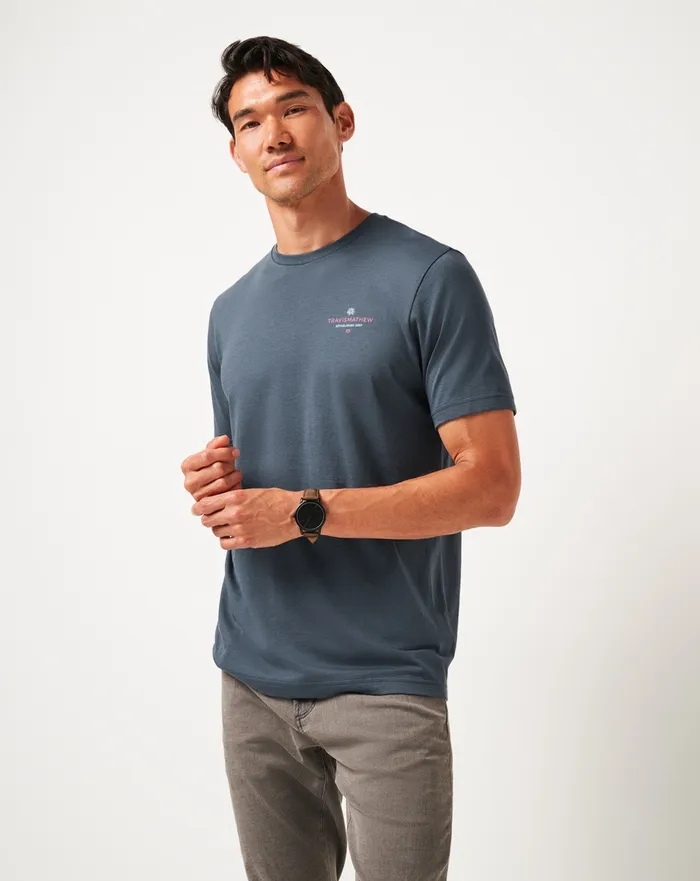 Men Tees TravisMathew PIECE OF PARADISE TEE Mood Indigovintage Indigo