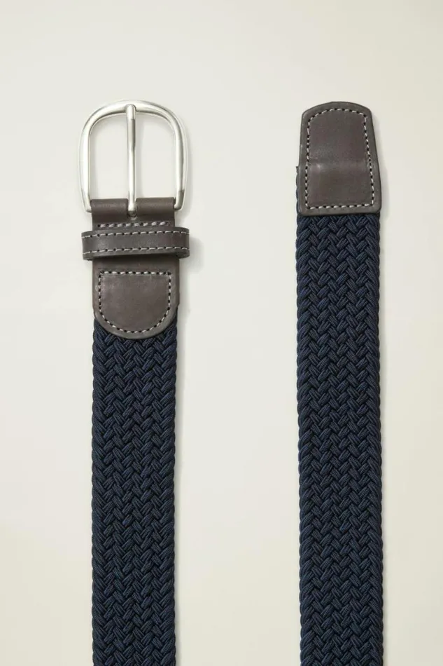 Men The Clubhouse Stretch Belt Blue Grey Bonobos Golf Belts Hats and Accessories