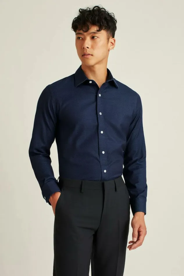 Men The Desk To Dinner Shirt Navy Dots Bonobos Business Casual Shirts