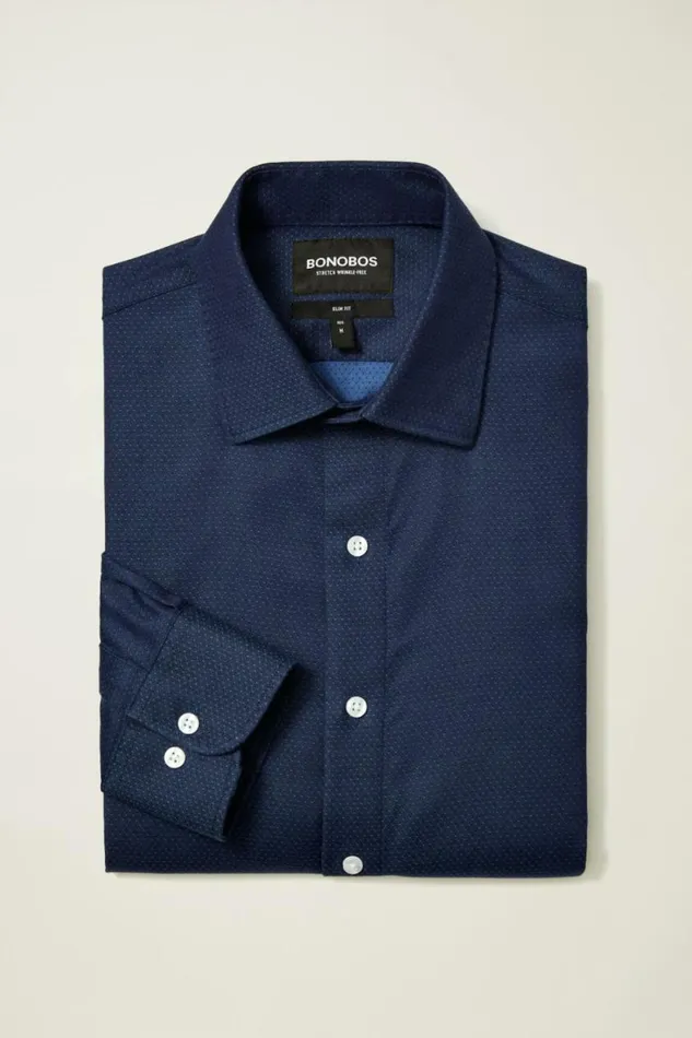 Men The Desk To Dinner Shirt Navy Dots Bonobos Business Casual Shirts