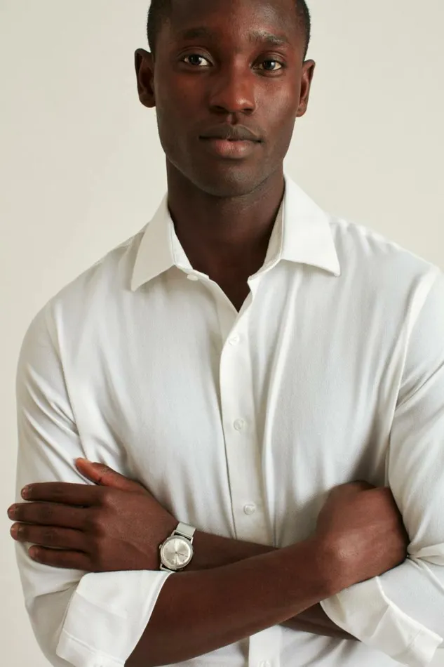 Men The Desk To Dinner Shirt White Texture Bonobos Business Casual Shirts