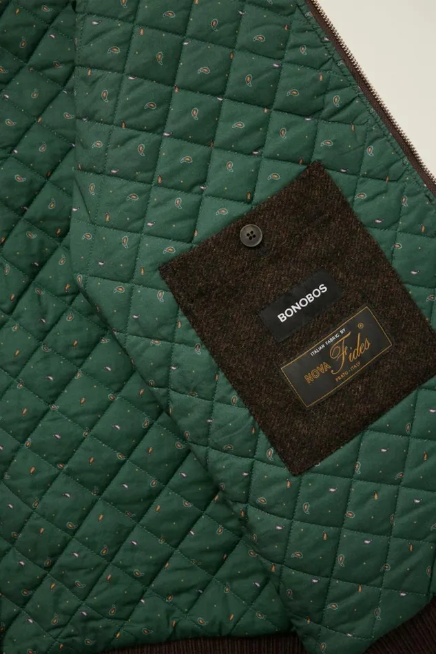 Men The Italian Wool Harrington Jacket Brown Chanteclair Bonobos Jackets and Coats