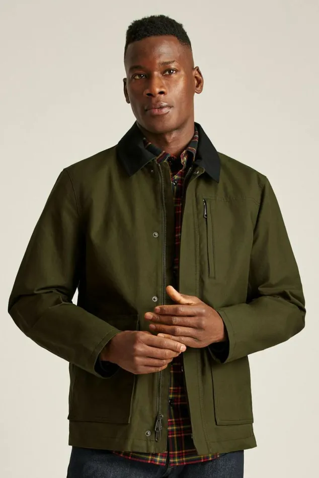 Men The Waxed Field Jacket Safari Green Bonobos Jackets and Coats