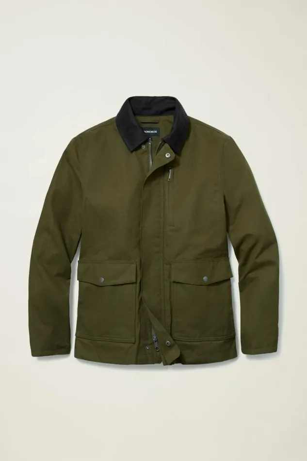 Men The Waxed Field Jacket Safari Green Bonobos Jackets and Coats