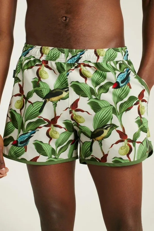 Men Throwback Swim Trunks Khaki Garden Party Bonobos Swim Trunks