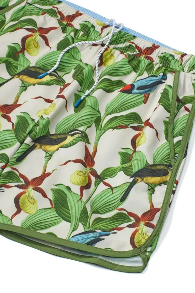 Men Throwback Swim Trunks Khaki Garden Party Bonobos Swim Trunks