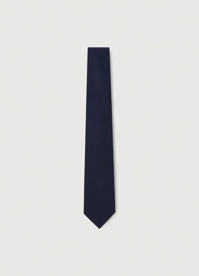 Men Ties and Pocket Squares Hackett London Solid Colour Silk Tie Navy