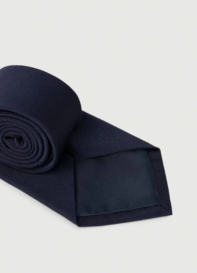 Men Ties and Pocket Squares Hackett London Solid Colour Silk Tie Navy