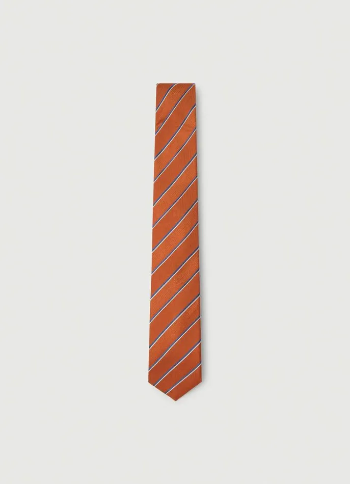 Men Ties and Pocket Squares Hackett London TwoTone Striped Silk Tie Red