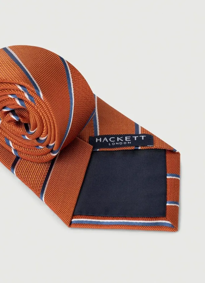 Men Ties and Pocket Squares Hackett London TwoTone Striped Silk Tie Red