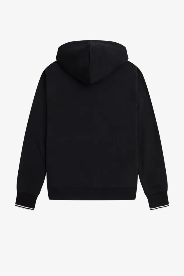 Men Tipped Hooded Sweatshirt Black Fred Perry Sweatshirts