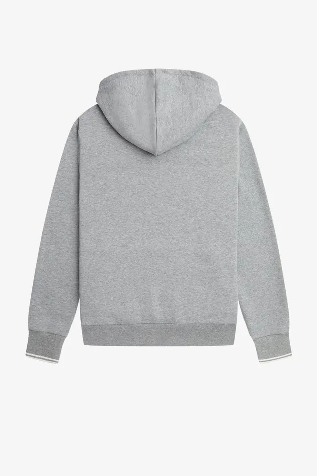 Men Tipped Hooded Sweatshirt Steel Marl Fred Perry Sweatshirts