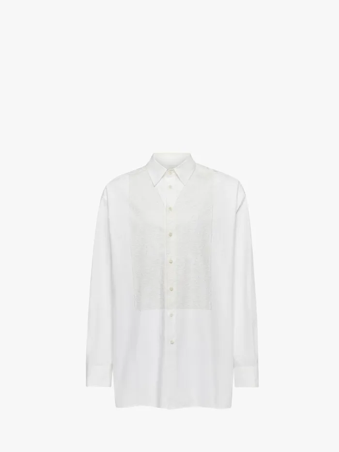 Men Tops and Shirts JW Anderson LACE APPLIQUE SHIRT White