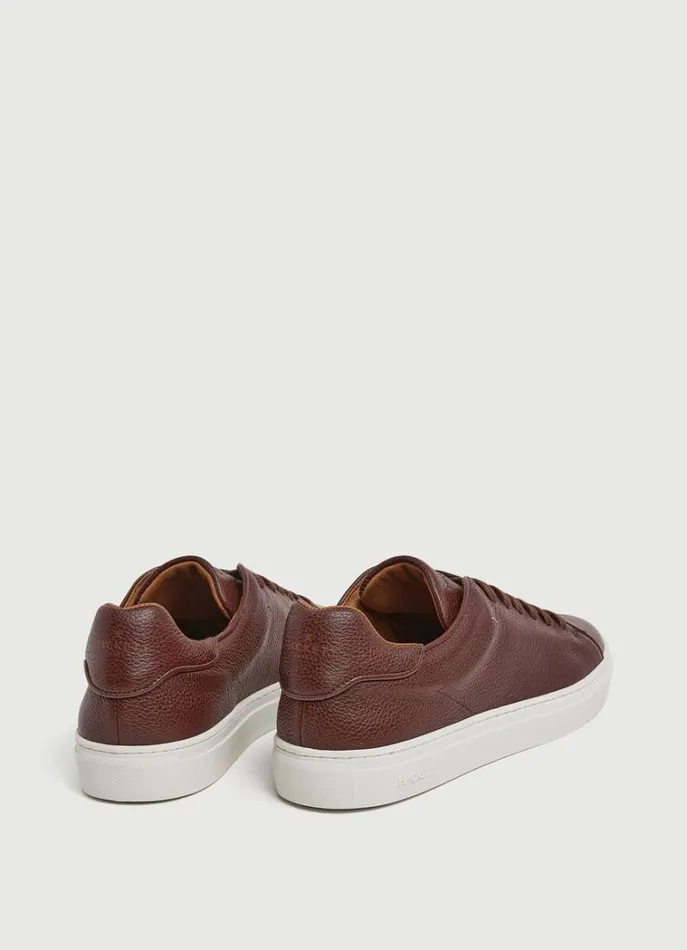 Men Trainers Hackett London Classic Leather Trainers Tan Brown