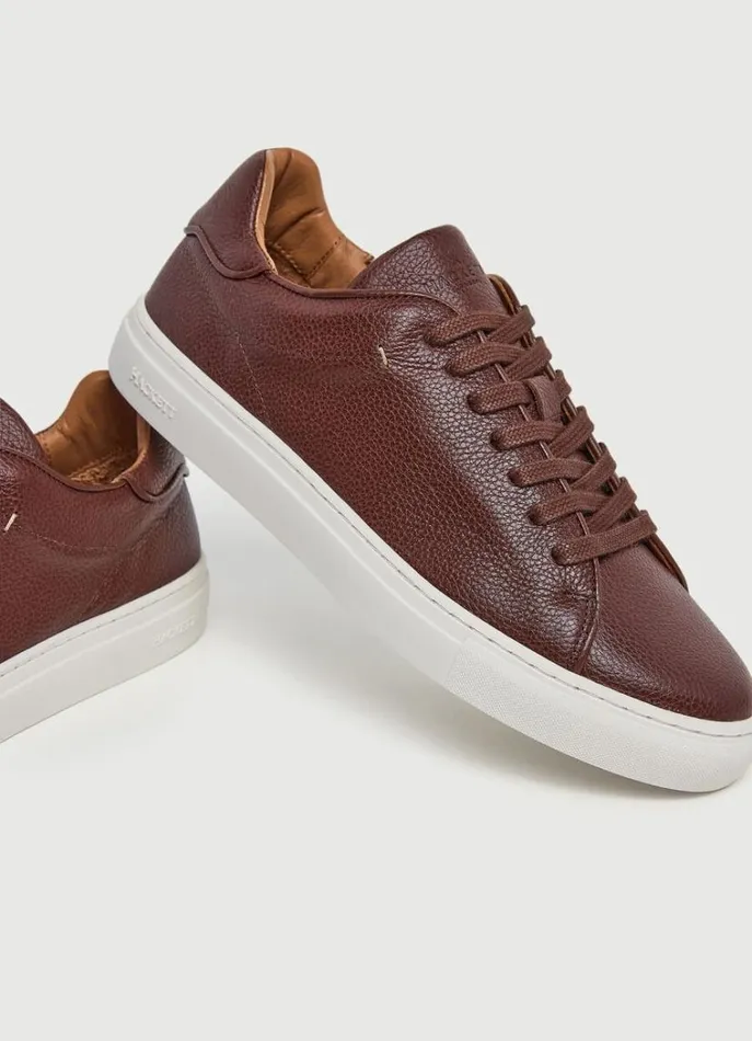 Men Trainers Hackett London Classic Leather Trainers Tan Brown