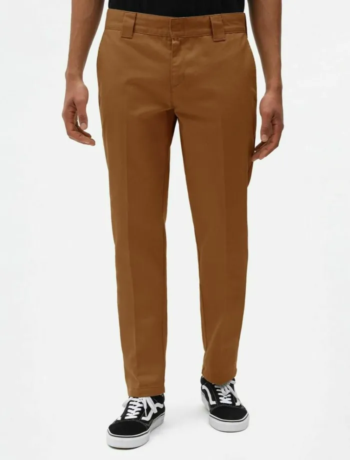 Men Trousers Dickies 872 Slim Fit Work Pant Brown Duck