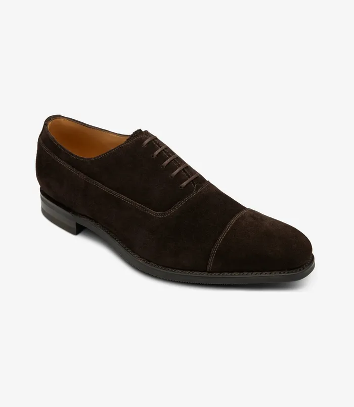 Men Truman Dark Brown Suede Toe Caps Loake Men Truman Dark Brown Suede Toe Caps Loake