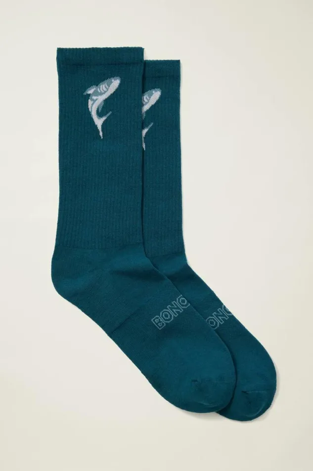 Men Tube Sock Blue Shark Snack Attack Bonobos Socks and Underwear