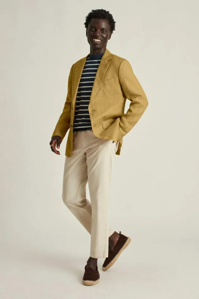 Men Unconstructed Italian Linen Blazer Mustard Herringbone Bonobos Blazers and Sport Coats Men Unconstructed Italian Linen Blazer Mustard Herringbone Bonobos Blazers and Sport Coats