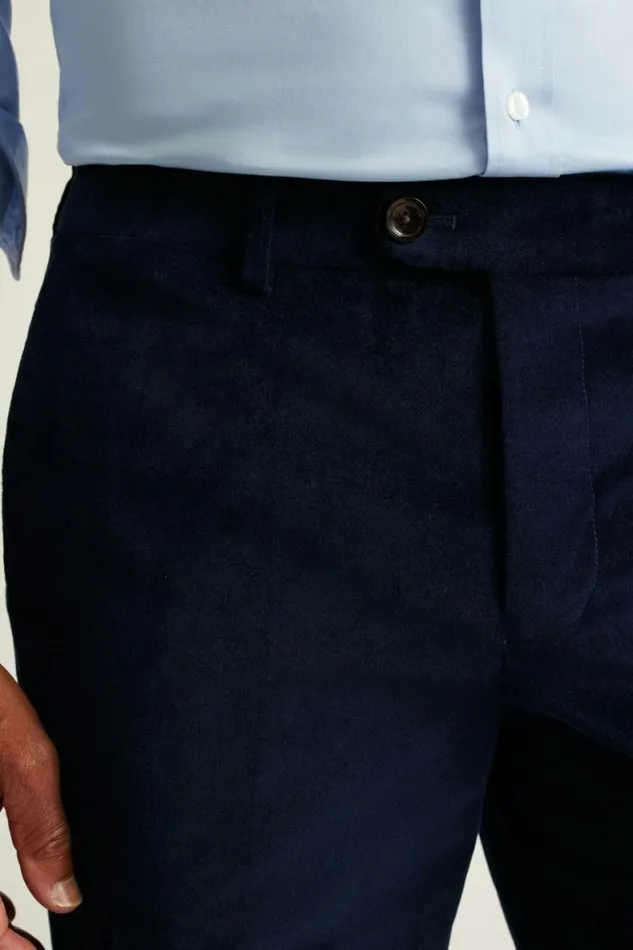 Men Velvet Trousers Maritime Blue Bonobos Dress Pants