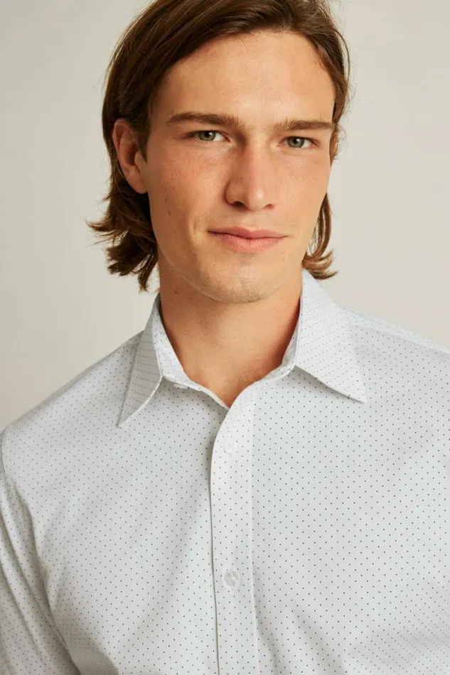 Men Weekday Warrior Dress Shirt Navy Dot Bonobos Business Casual Shirts
