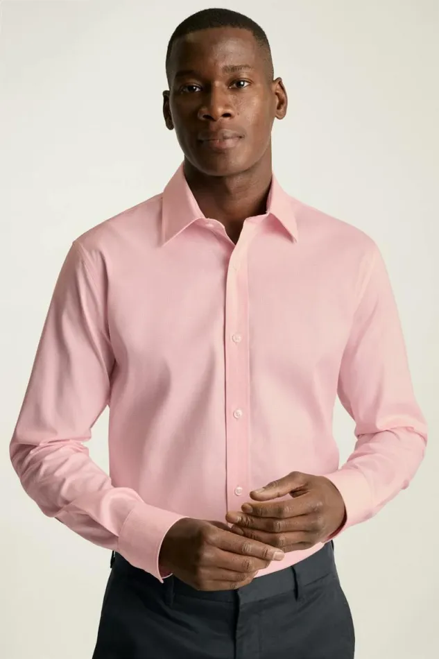 Men Weekday Warrior Dress Shirt Pink White Puppytooth Bonobos Business Casual Shirts