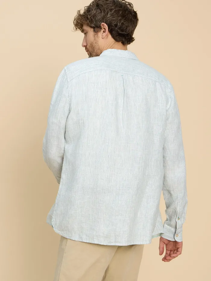 Men White Stuff Clothing Pembroke LS Linen Stripe Shirt Men White Stuff Clothing Pembroke LS Linen Stripe Shirt