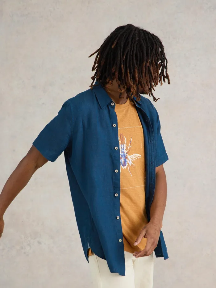 Men White Stuff Clothing Pembroke SS Linen Shirt Men White Stuff Clothing Pembroke SS Linen Shirt