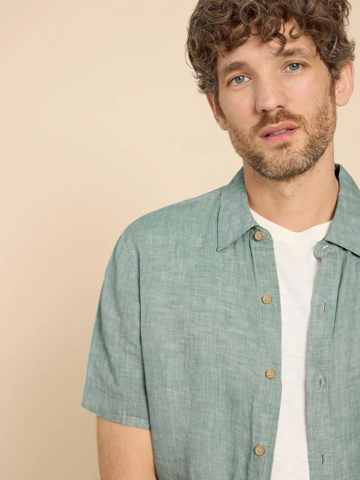 Men White Stuff Clothing Pembroke SS Linen Shirt Men White Stuff Clothing Pembroke SS Linen Shirt