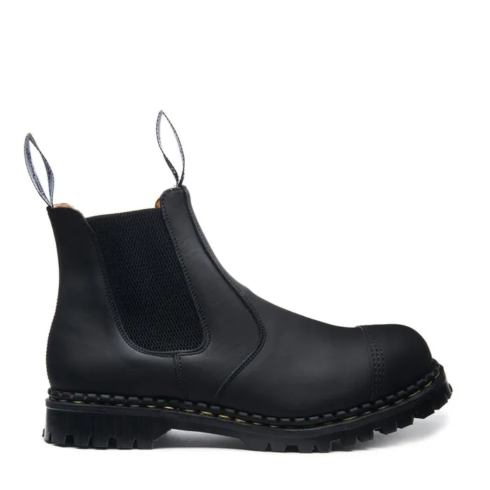 MenWomen Solovair Steel Toe Boots Black Greasy Steel Toe Capped Dealer Boot