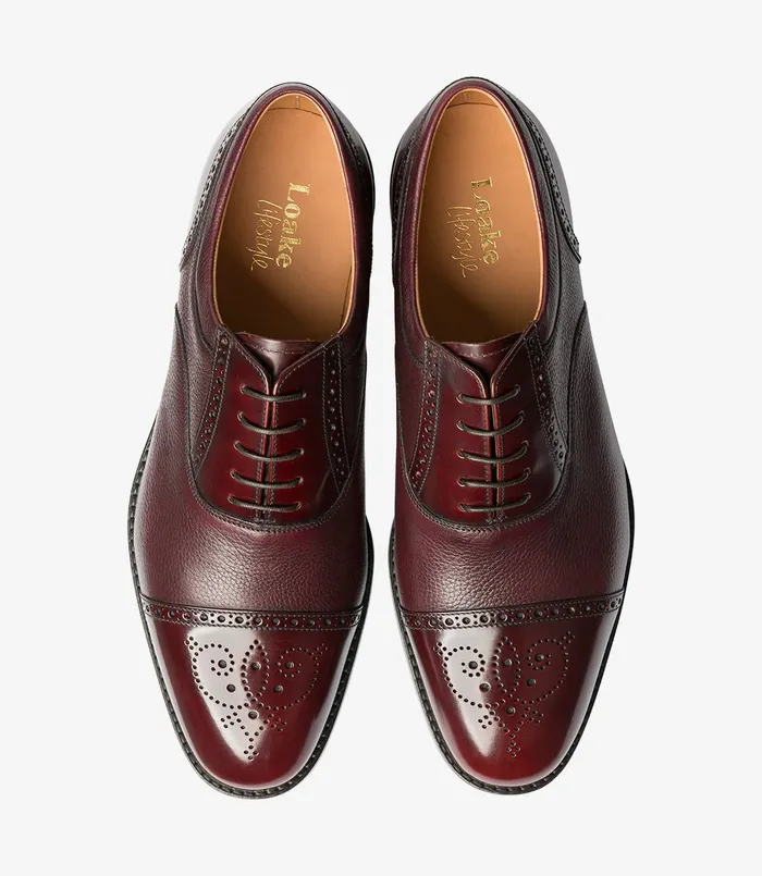 Men Woodstock Burgundy Toe Caps Loake