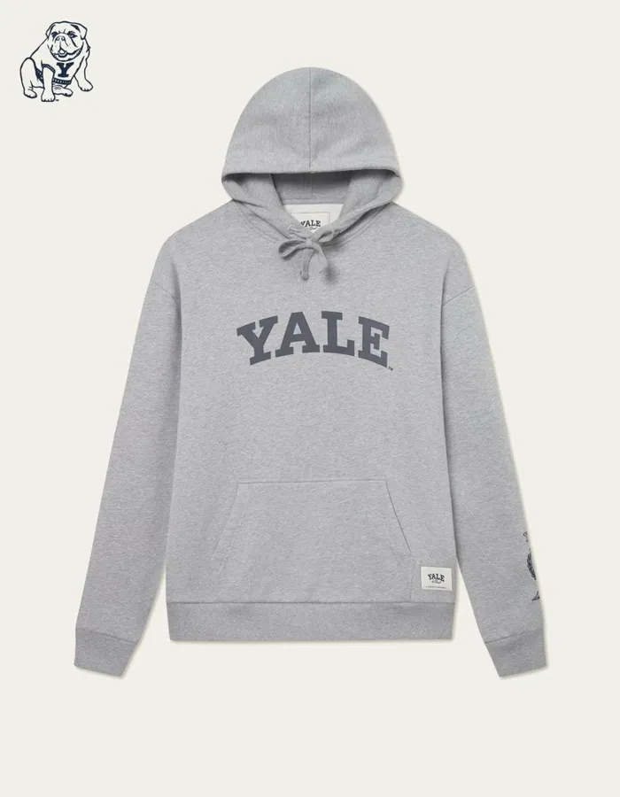 Men Yale Logo Hoodie 8211 Light Grey Melange Les Deux HoodiesSweatshirts