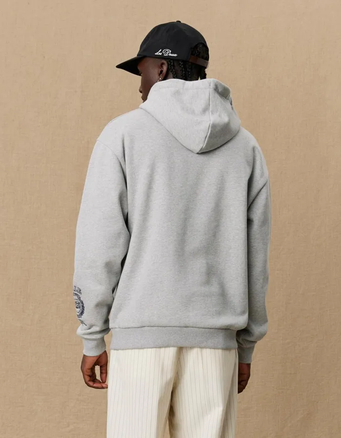 Men Yale Logo Hoodie 8211 Light Grey Melange Les Deux HoodiesSweatshirts