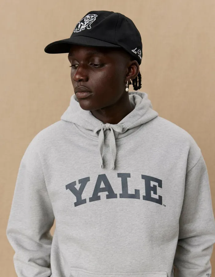 Men Yale Logo Hoodie 8211 Light Grey Melange Les Deux HoodiesSweatshirts