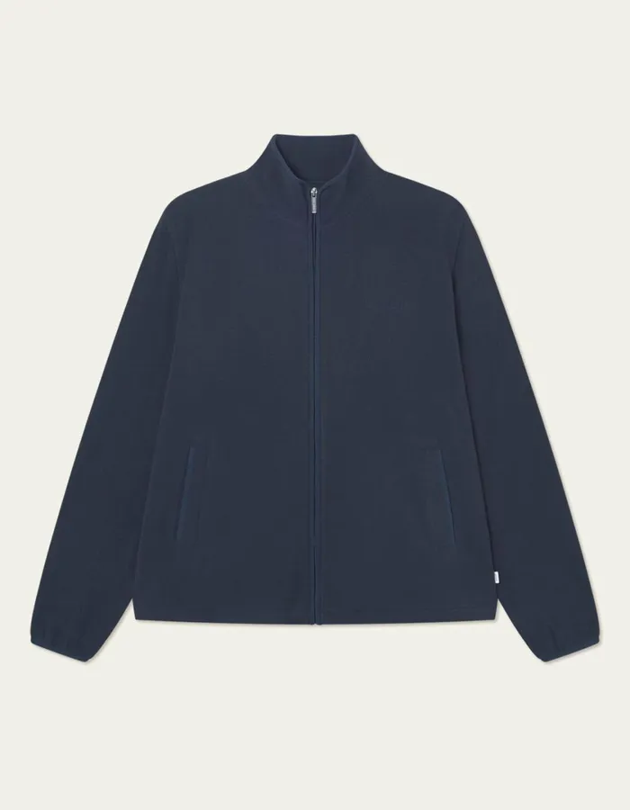 Men Zipper Fleece Jacket 8211 Dark Navy Les Deux JacketsCoats