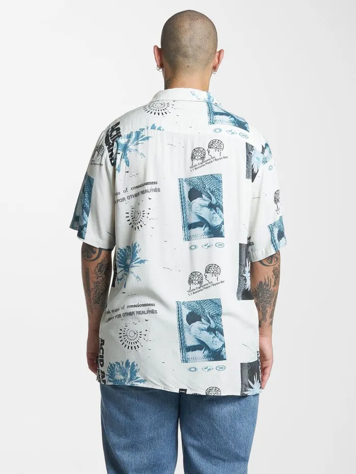 Mens A and H Bowling Shirt Heritage White Thrills Shirts