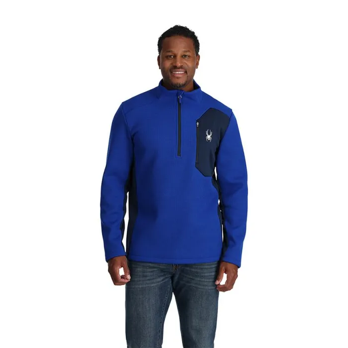 Mens Bandit Half Zip Electric Blue Spyder Fleece