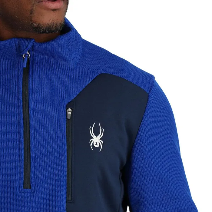 Mens Bandit Half Zip Electric Blue Spyder Fleece