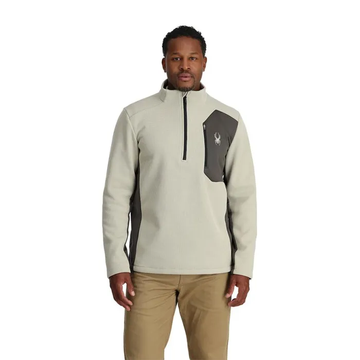 Mens Bandit Half Zip Sandstorm Spyder Fleece