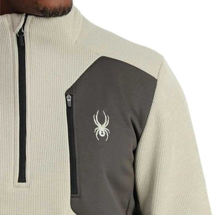 Mens Bandit Half Zip Sandstorm Spyder Fleece