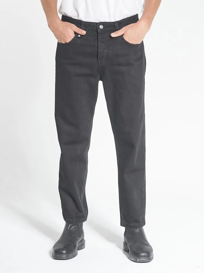 Mens Chopped Denim Jean Black Rinse Thrills Denim