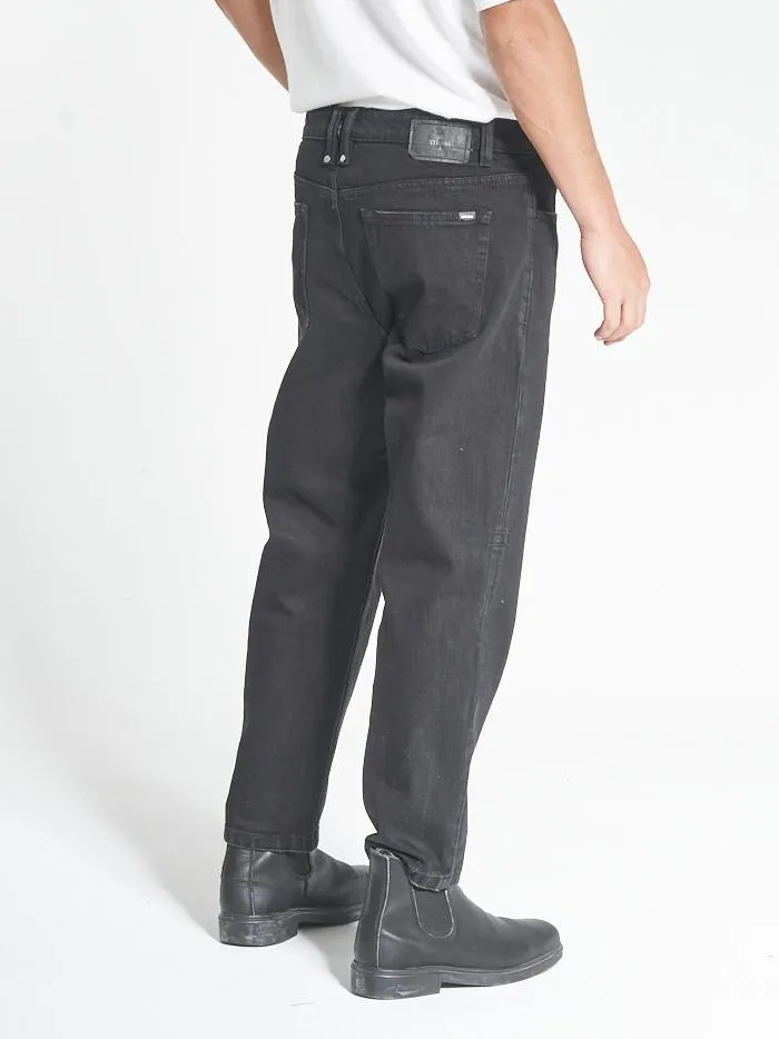 Mens Chopped Denim Jean Black Rinse Thrills Denim