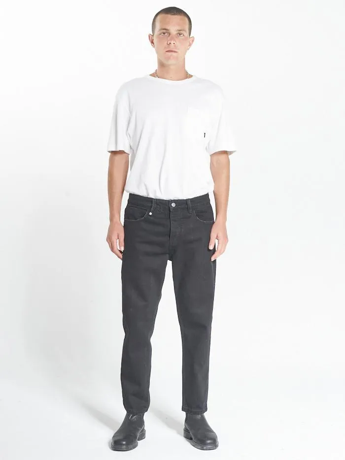 Mens Chopped Denim Jean Black Rinse Thrills Denim