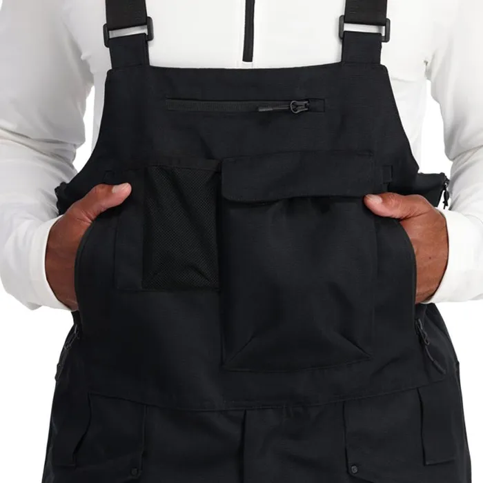 Mens Coaches Bib Black Spyder Insulated