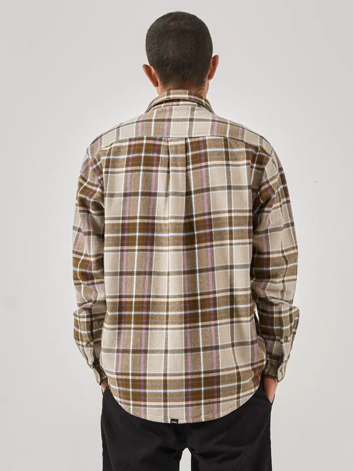 Mens Coat Of Twill Flannel Shirt Sandstone Thrills Shirts
